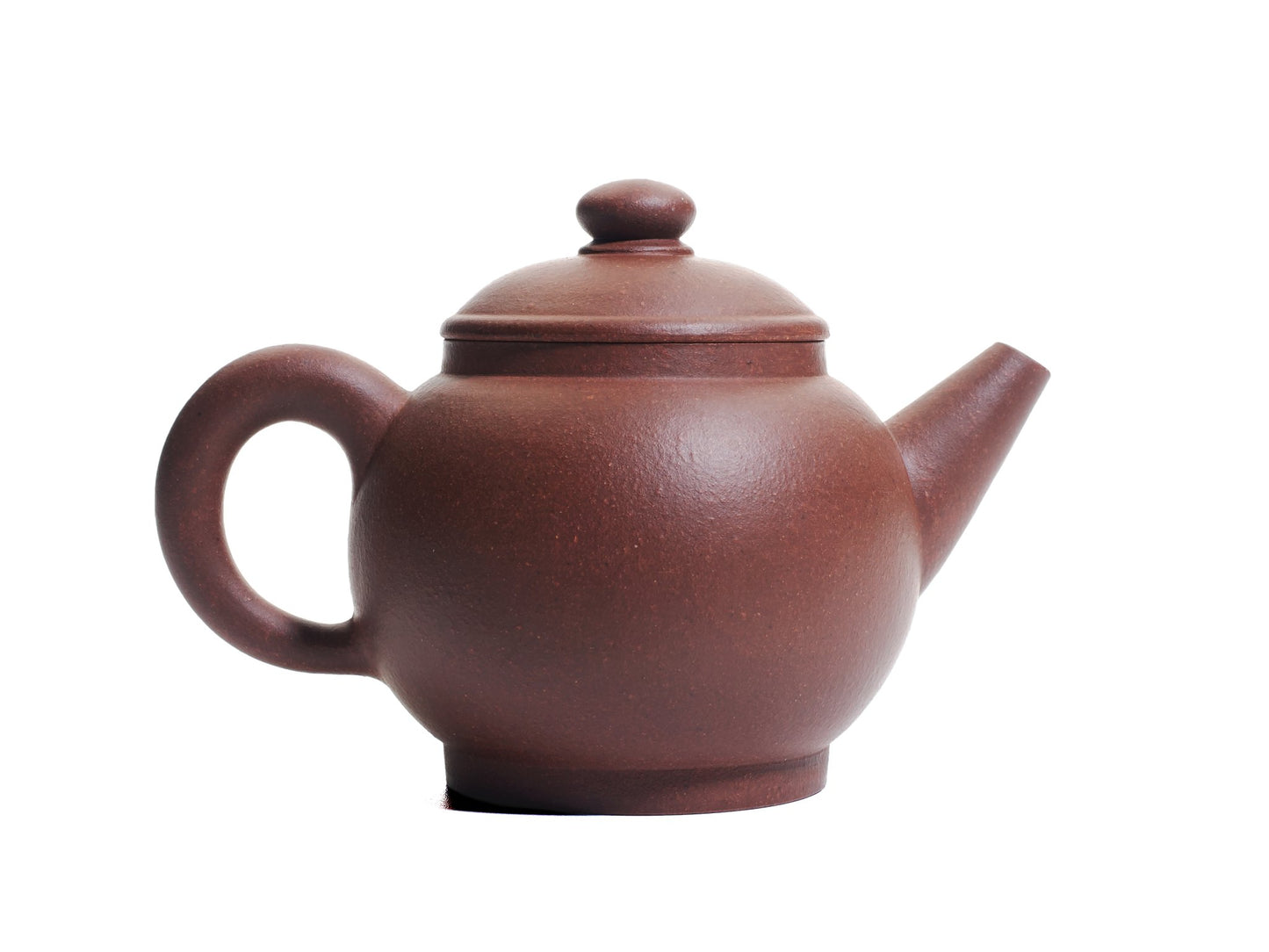 Opposite side of the Ju Lun Zhu teapot showing the smooth 120 ml round body and spout angled upward.