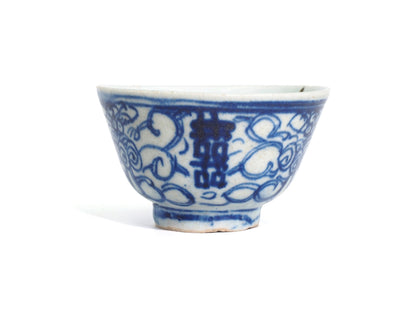 Mid-Qing Dynasty - Double Happiness Cup - Cha Zhi Ji